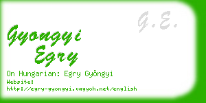 gyongyi egry business card